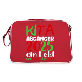 Adieu Maternelle 2025 Cadeau Fille Garçons - Sac Retro - rouge/blanc - Dos