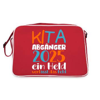 Adieu Maternelle 2025 Cadeau Fille Garçons - Sac Retro - rouge/blanc - Dos