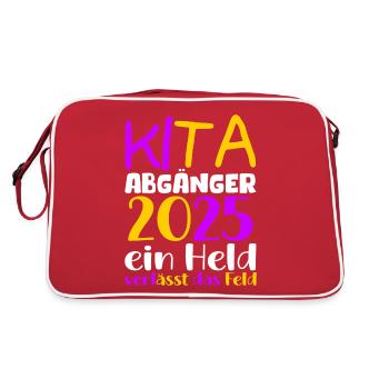 Adieu Maternelle 2025 Cadeau Fille Garçons - Sac Retro - rouge/blanc - Dos