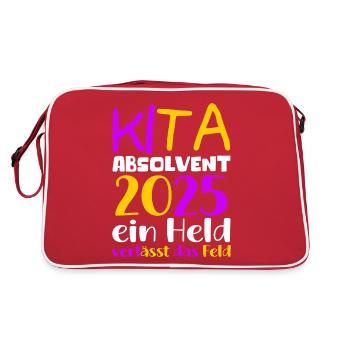 Cadeau d'adieu à la maternelle 2025 pour filles et garçons - Sac Retro - rouge/blanc - Dos