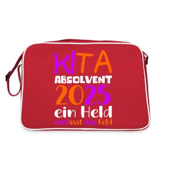 Adieu Maternelle 2025 Cadeau Fille Garçons - Sac Retro - rouge/blanc - Dos