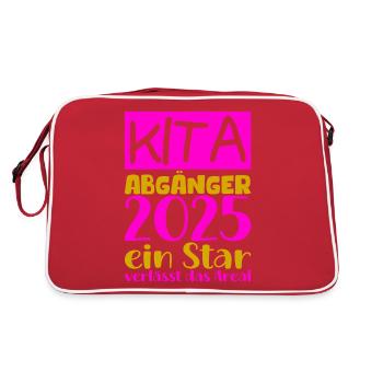 Farewell Kindergarten 2025 Gift Girls Boys - Retro Bag - red/white - Back