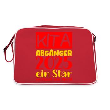 Adieu Maternelle 2025 Cadeau Fille Garçons - Sac Retro - rouge/blanc - Dos