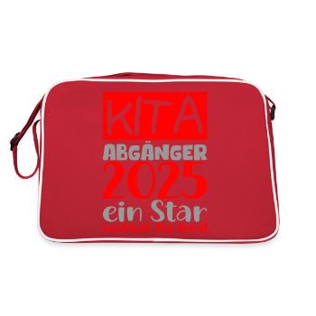 Adieu Maternelle 2025 Cadeau Fille Garçons - Sac Retro - rouge/blanc - Dos