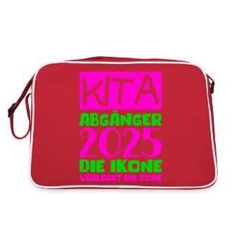 Adieu Maternelle 2025 Cadeau Fille Garçons - Sac Retro - rouge/blanc - Dos