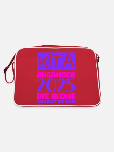 Farewell Kindergarten 2025 Gift Girl Boys - Retro Bag - red/white - Back