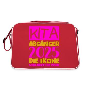 Adieu Maternelle 2025 Cadeau Fille Garçons - Sac Retro - rouge/blanc - Dos