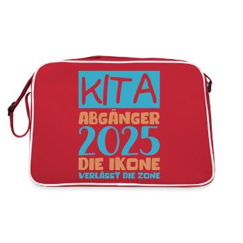 Adieu Maternelle 2025 Cadeau Fille Garçons - Sac Retro - rouge/blanc - Dos