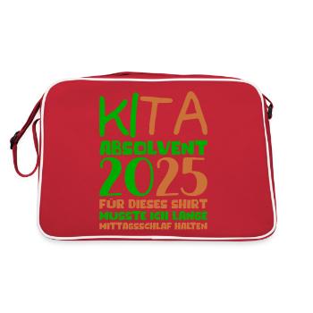 Adieu Maternelle 2025 Cadeau Fille Garçons - Sac Retro - rouge/blanc - Dos