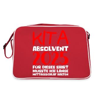 Adieu Maternelle 2025 Cadeau Fille Garçons - Sac Retro - rouge/blanc - Dos