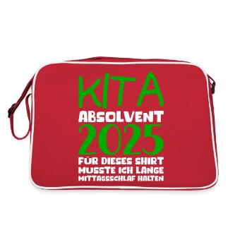 Adieu Maternelle 2025 Cadeau Fille Garçons - Sac Retro - rouge/blanc - Dos