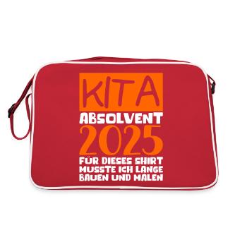Adieu Maternelle 2025 Cadeau Fille Garçons - Sac Retro - rouge/blanc - Dos