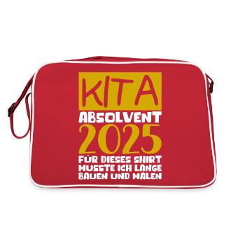 Adieu Maternelle 2025 Cadeau Fille Garçons - Sac Retro - rouge/blanc - Dos