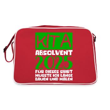 Adieu Maternelle 2025 Cadeau Fille Garçons - Sac Retro - rouge/blanc - Dos