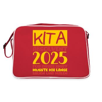 Adieu Maternelle 2025 Cadeau Fille Garçons - Sac Retro - rouge/blanc - Dos
