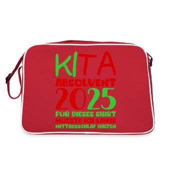 Adieu Maternelle 2025 Cadeau Fille Garçons - Sac Retro - rouge/blanc - Dos