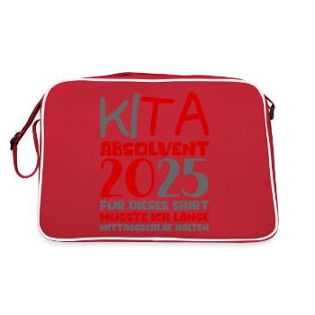 Adieu Maternelle 2025 Cadeau Fille Garçons - Sac Retro - rouge/blanc - Dos