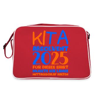 Adieu Maternelle 2025 Cadeau Fille Garçons - Sac Retro - rouge/blanc - Dos