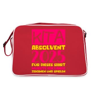Farewell Kindergarten 2025 Gift Girl Boys - Retro Bag - red/white - Back