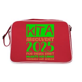Adieu Maternelle 2025 Cadeau Fille Garçons - Sac Retro - rouge/blanc - Dos