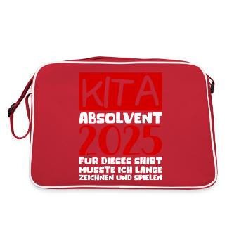 Adieu Maternelle 2025 Cadeau Fille Garçons - Sac Retro - rouge/blanc - Dos