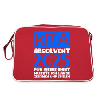 Adieu Maternelle 2025 Cadeau Fille Garçons - Sac Retro - rouge/blanc - Dos