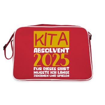 Adieu Maternelle 2025 Cadeau Fille Garçons - Sac Retro - rouge/blanc - Dos
