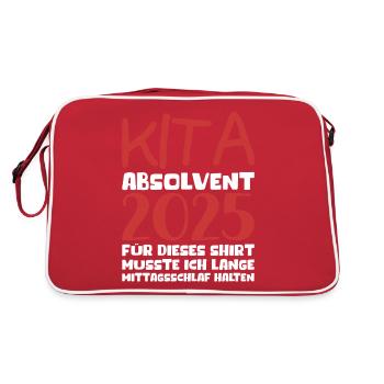 Adieu Maternelle 2025 Cadeau Fille Garçons - Sac Retro - rouge/blanc - Dos
