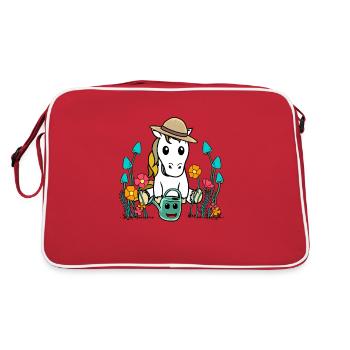 Jardinier Cheval Chevaux Poney Nature Jardin Jardinage - Sac Retro - rouge/blanc - Dos