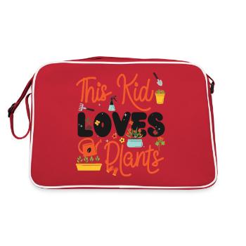 Plant Lover Gardening Kid This Kid - Retro Bag - red/white - Back