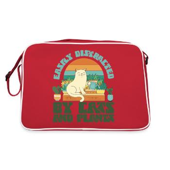 Plant Lover Jardinage Chat Facilement - Sac Retro - rouge/blanc - Dos
