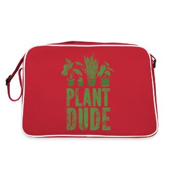 Plant Lover Gardening Plant Dude - Retro Tasche - Rot/Weiß - Hinten