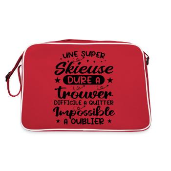 Une Super Skieuse - Cadeau skieuse - Sac Retro - rouge/blanc - Dos