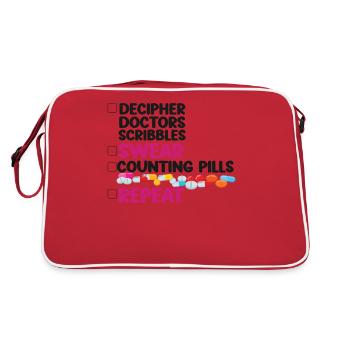 Pharmacy Tech Technician - Retro Bag - red/white - Back