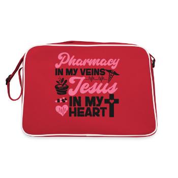 Technicien en pharmacie - Sac Retro - rouge/blanc - Dos