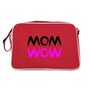 MOM WOW - Retro Tasche - Rot/Weiß - Hinten
