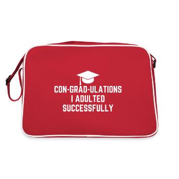 Graduation - I Adulted Successfully - Retro Bag - red/white - Back