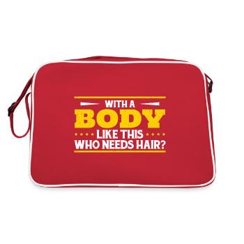 Dad Joke Quote Dad Sarcastic Saying - Retro Bag - red/white - Back