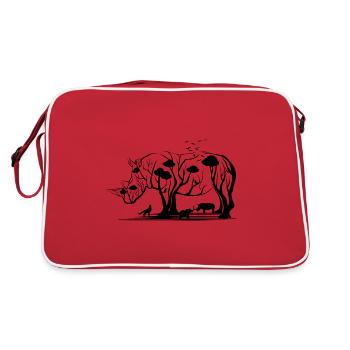 Rhino Tree / Rhino Cubby Licorne Afrique Cadeau - Sac Retro - rouge/blanc - Dos