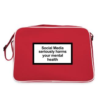 Social media danger health - Retro Bag - red/white - Back