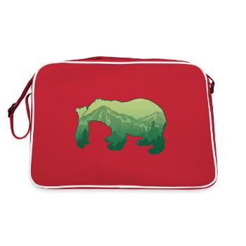 Cadeau d’amoureux d’animal d’ours et d’ours de montagne d’ours d’ours - Sac Retro - rouge/blanc - Dos
