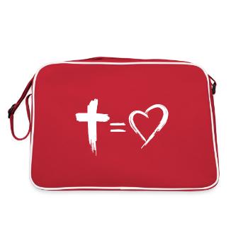 La Croix est égale à l’amour - Coup de pinceau chrétien - Sac Retro - rouge/blanc - Dos
