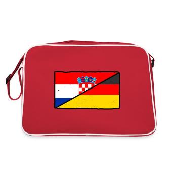 Kroaten Kroate Kroatin Hrvatska Deutschland - Retro Tasche - Rot/Weiß - Hinten