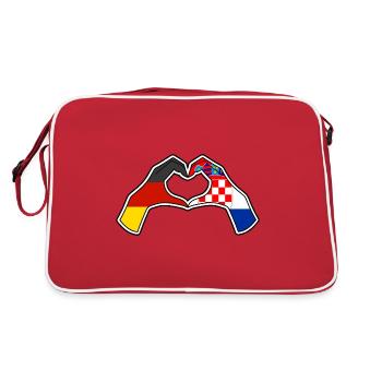 Kroaten Kroate Kroatin Hrvatska Deutschland - Retro Tasche - Rot/Weiß - Hinten