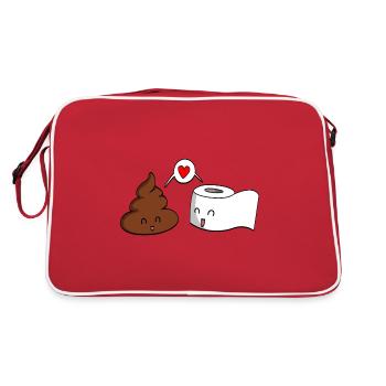 Toilettenpapier und - Retro Tasche - Rot/Weiß - Hinten