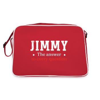 Jimmy The Answer To Every Question - Retro Bag - red/white - Back