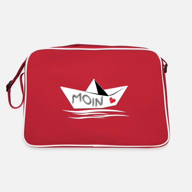 MOIN BOOT HAMBURG KÜSTE NORDSEE - Retro Tasche - Rot/Weiß