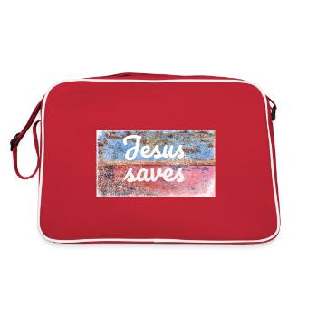 Jesus saves - Sac Retro - rouge/blanc - Dos