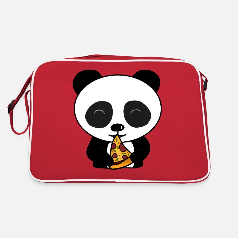 Ours mignon de panda mangeant la pizza Sac Retro