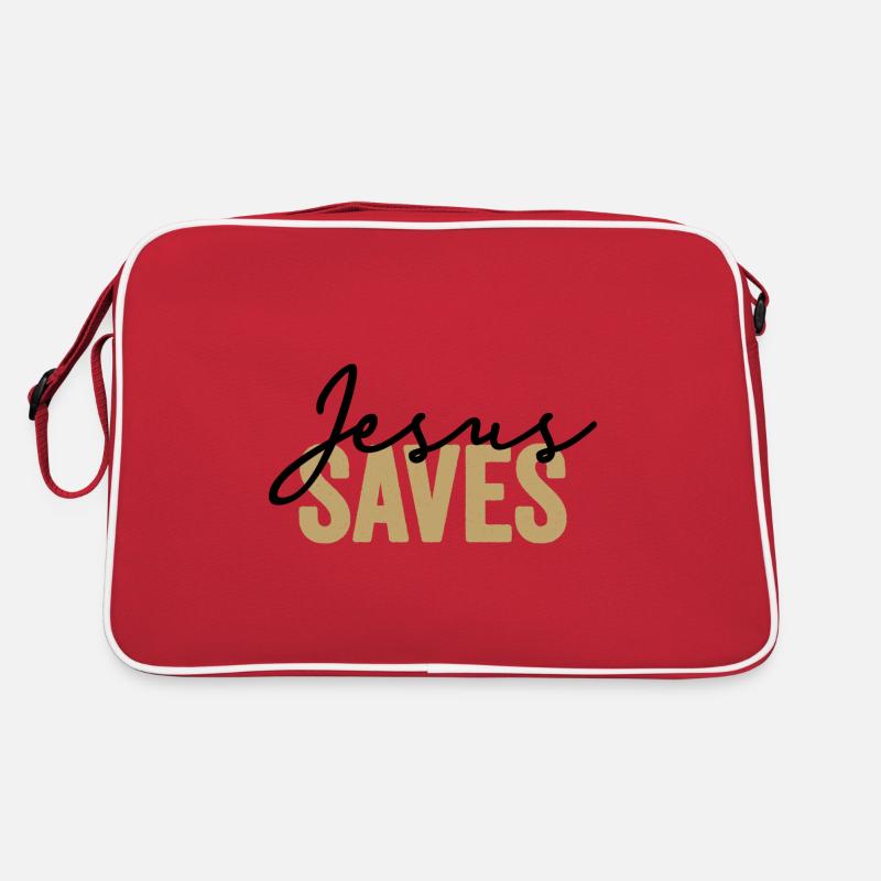 Jesus Saves Dans Les Couleurs Noir Et Or Sac Retro
